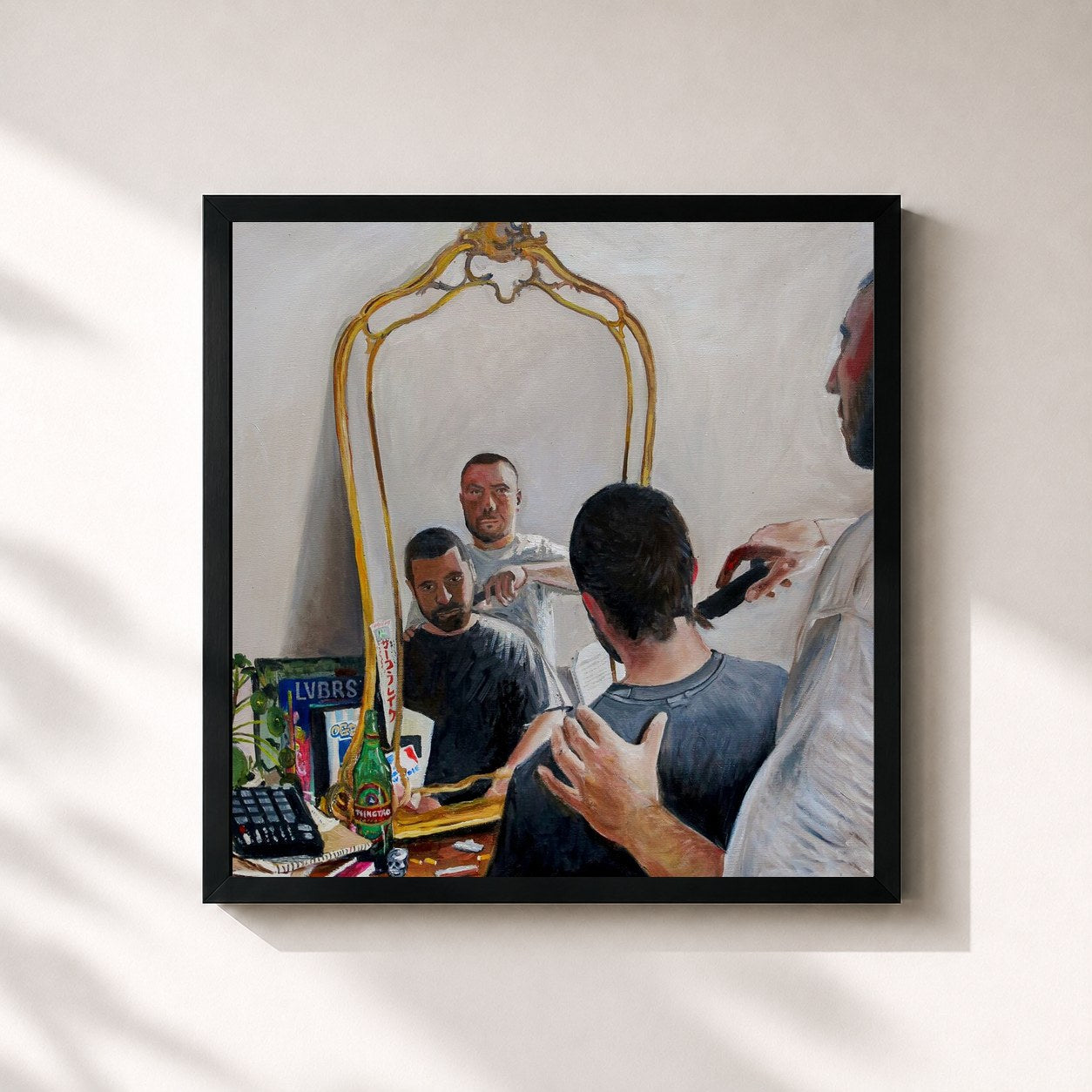 #noir Tableau carré de l'album Lovebars de Coez, cadre noir 32x32 cm