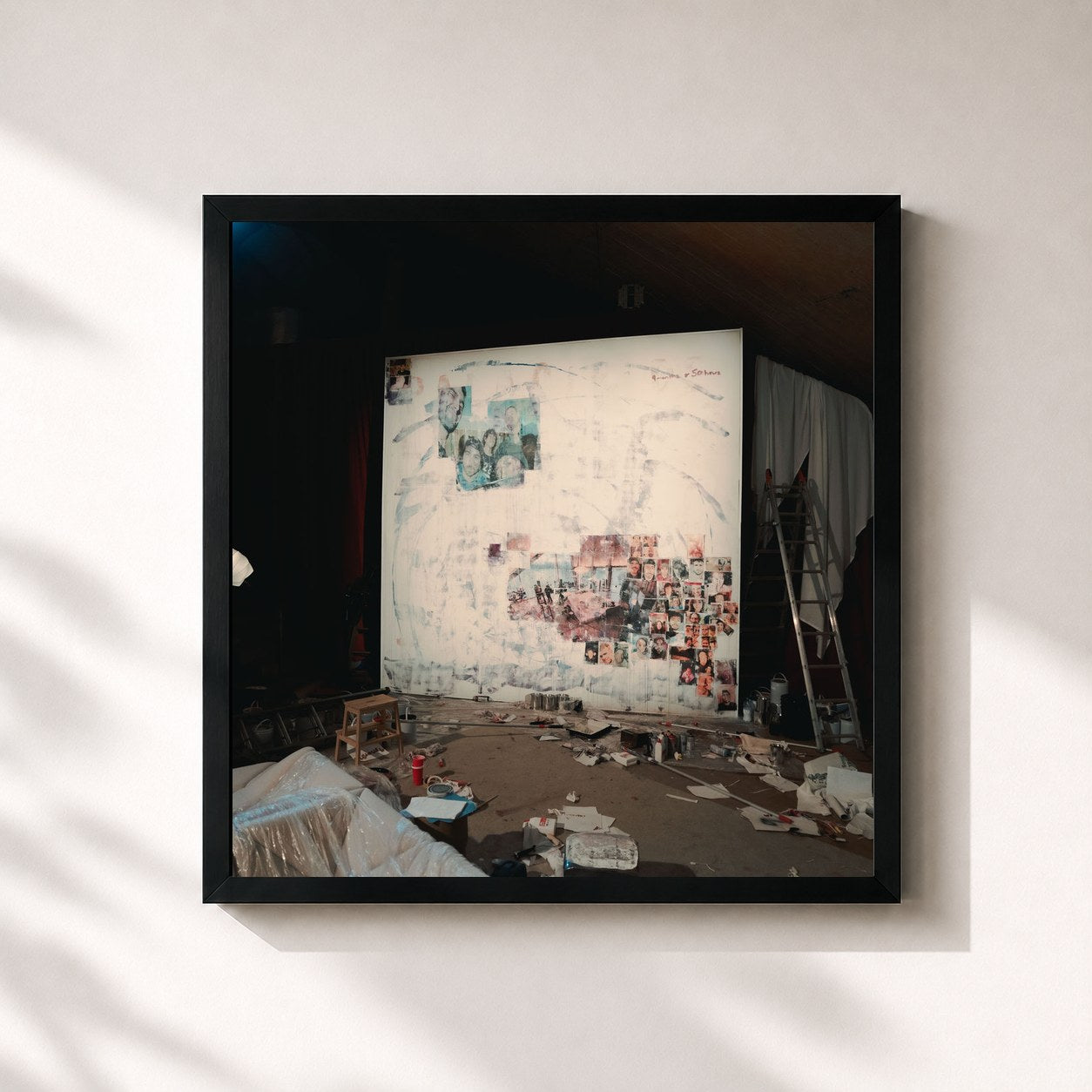 #noir Tableau carré de l'album 9 months & 50 hours de Fred again.., cadre noir 32x32 cm