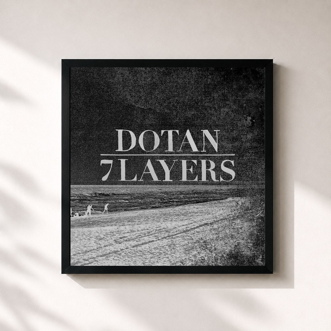 #noir Tableau carré de l'album 7 Layers (Special Edition) de Dotan, cadre noir 32x32 cm