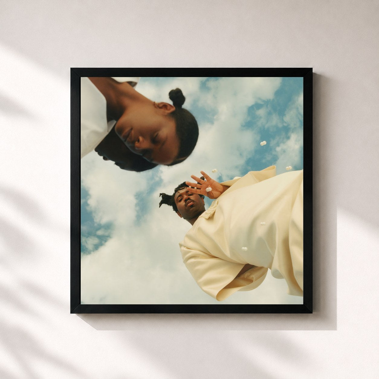 #noir Tableau carré de l'album Lahai de SAMPHA, cadre noir 32x32 cm