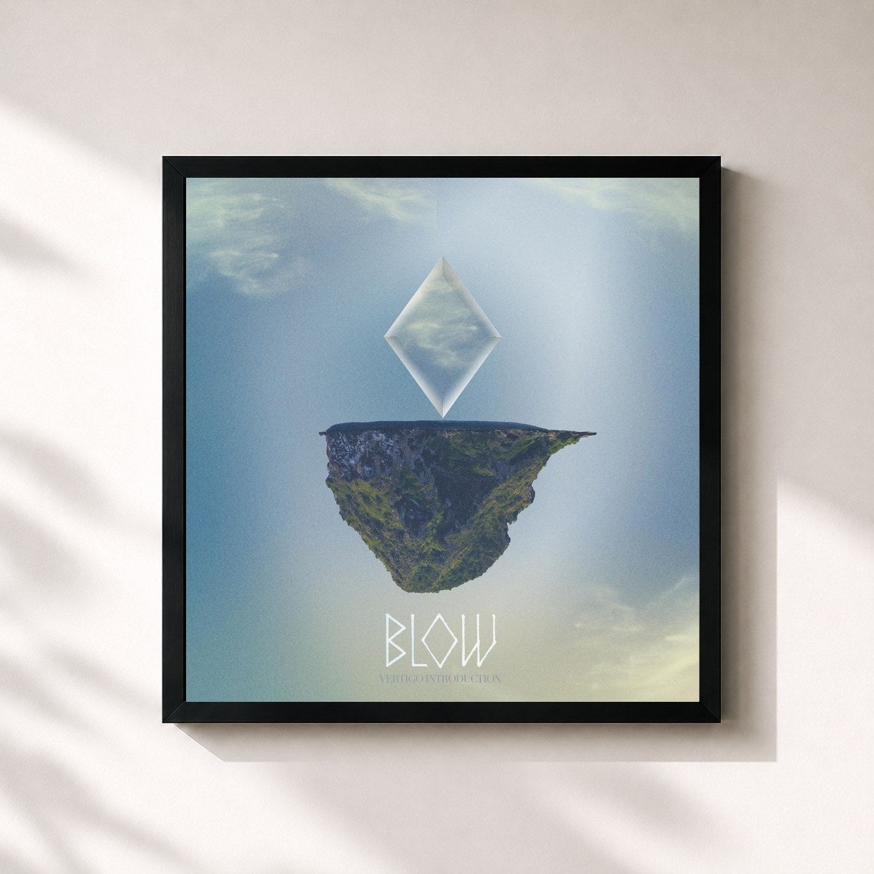 #noir Tableau carré de l'album Vertigo Introduction de BLOW, cadre noir 32x32 cm