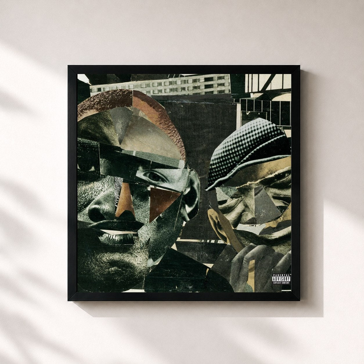 #noir Tableau carré de l'album ...and then you shoot your cousin de The Roots, cadre noir 32x32 cm