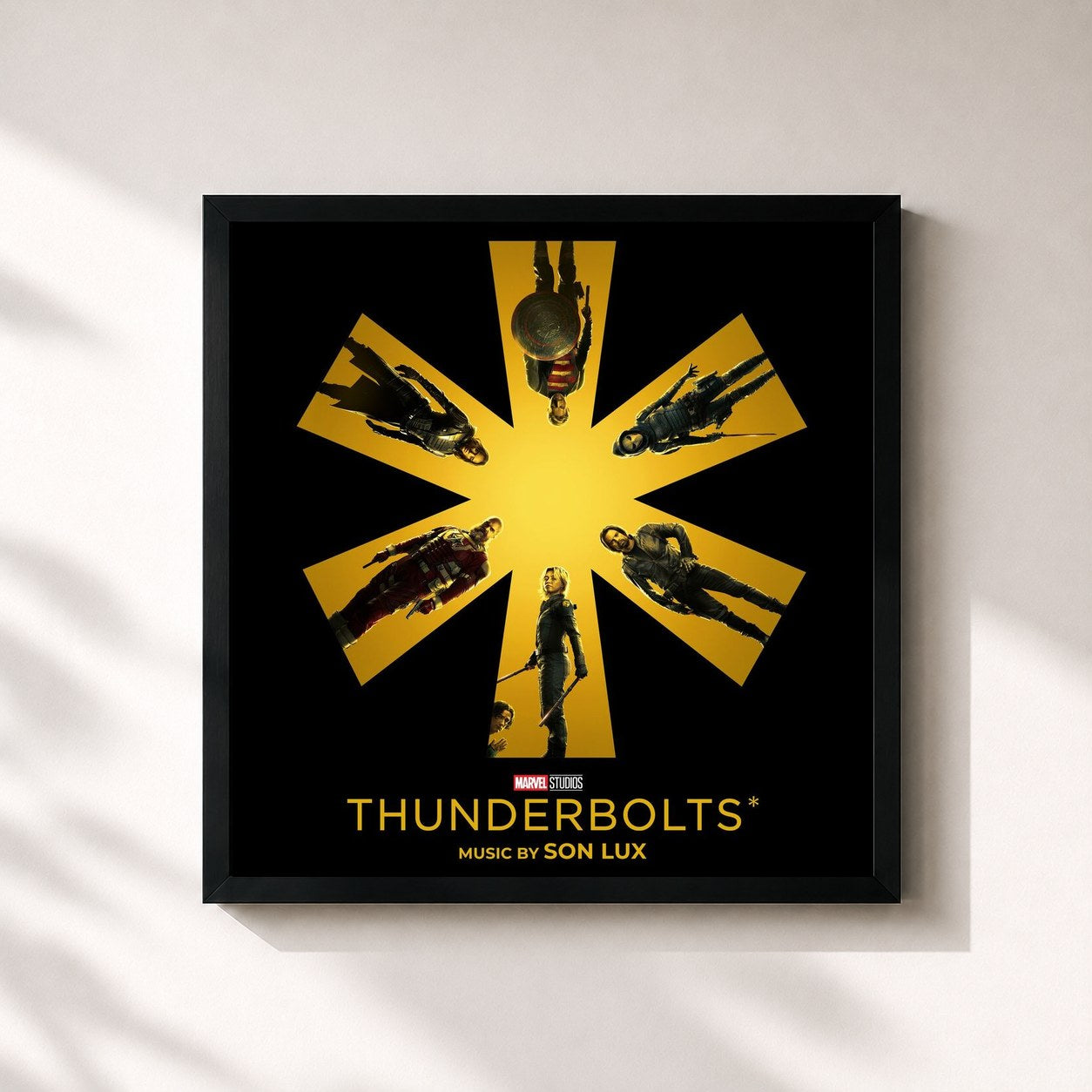 #noir Tableau carré de l'album Thunderbolts* (Original Motion Picture Soundtrack) de Son Lux, cadre noir 32x32 cm