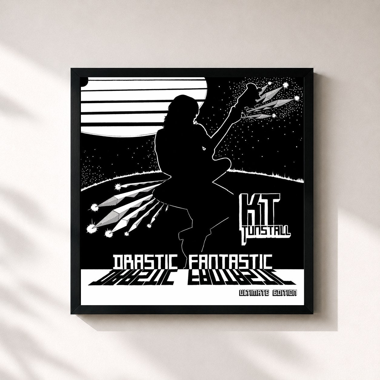 #noir Tableau carré de l'album Drastic Fantastic (Ultimate Edition) de KT Tunstall, cadre noir 32x32 cm