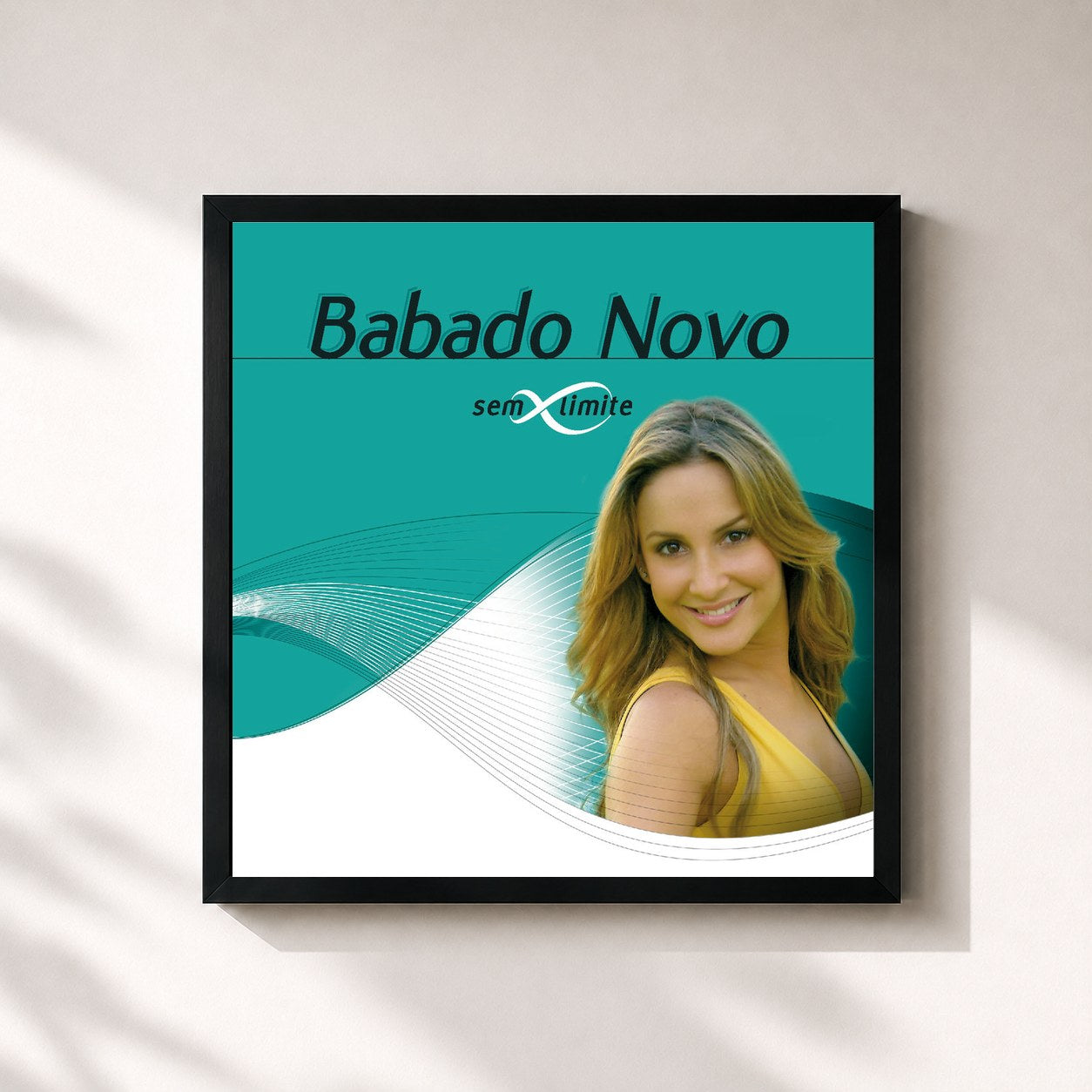 #noir Tableau carré de l'album Babado Novo Sem Limite de Babado Novo, cadre noir 32x32 cm