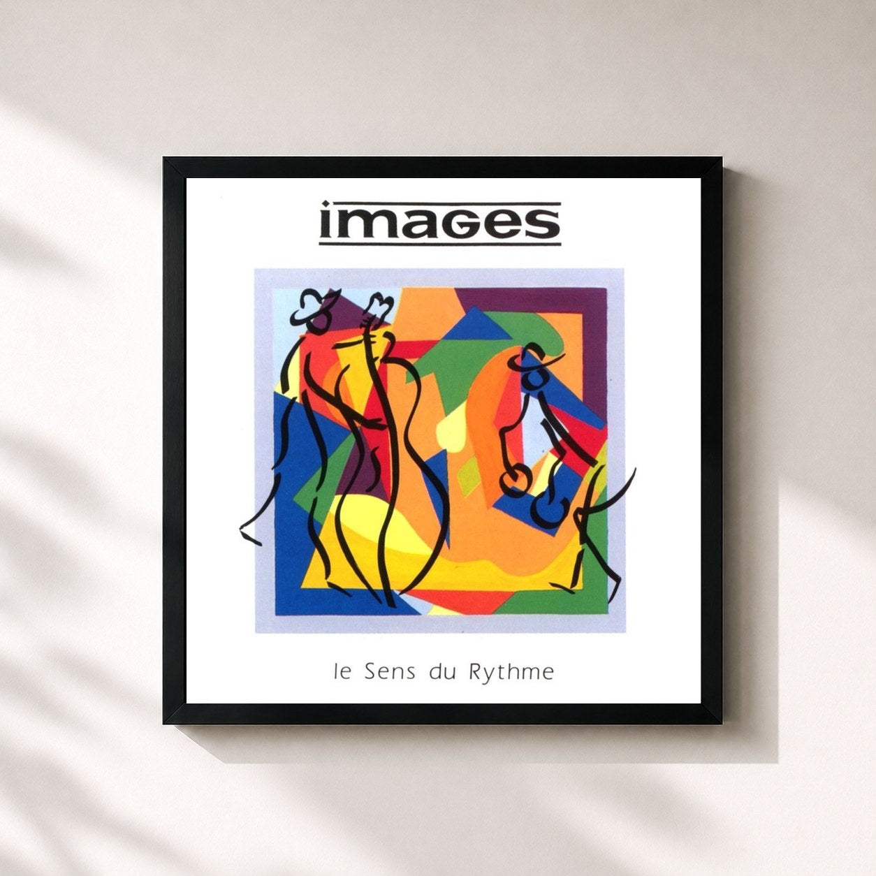 #noir Tableau carré de l'album Le sens du rythme de Images, cadre noir 32x32 cm