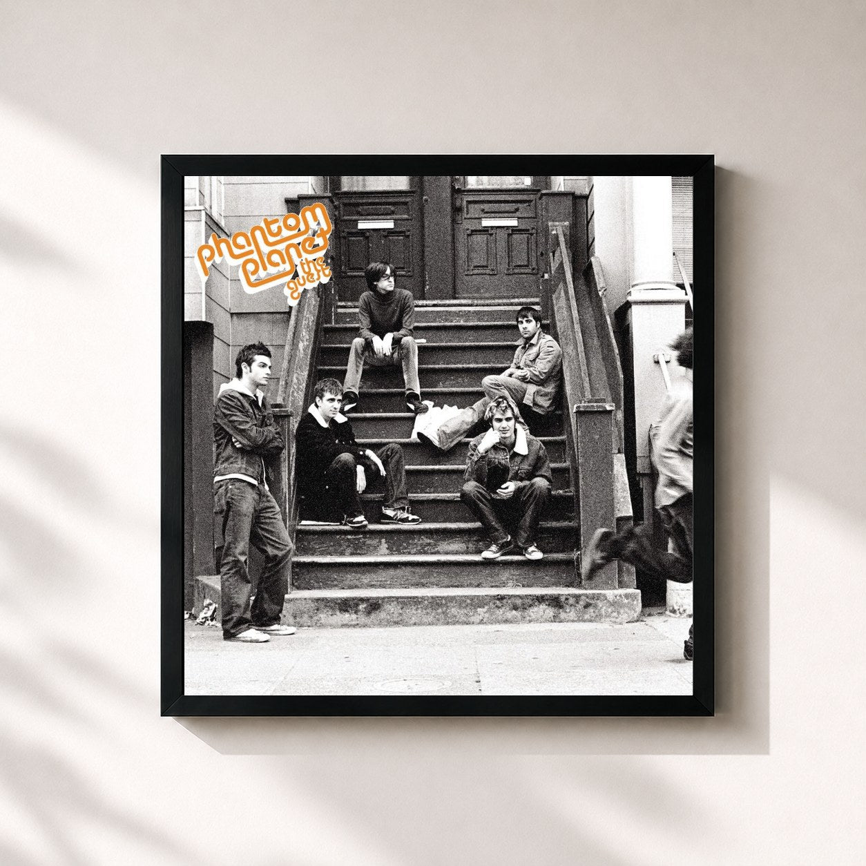 #noir Tableau carré de l'album The Guest de Phantom Planet, cadre noir 32x32 cm
