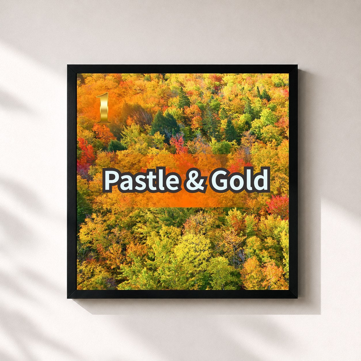 #noir Tableau carré de l'album Pastle & Gold de Saya, cadre noir 32x32 cm