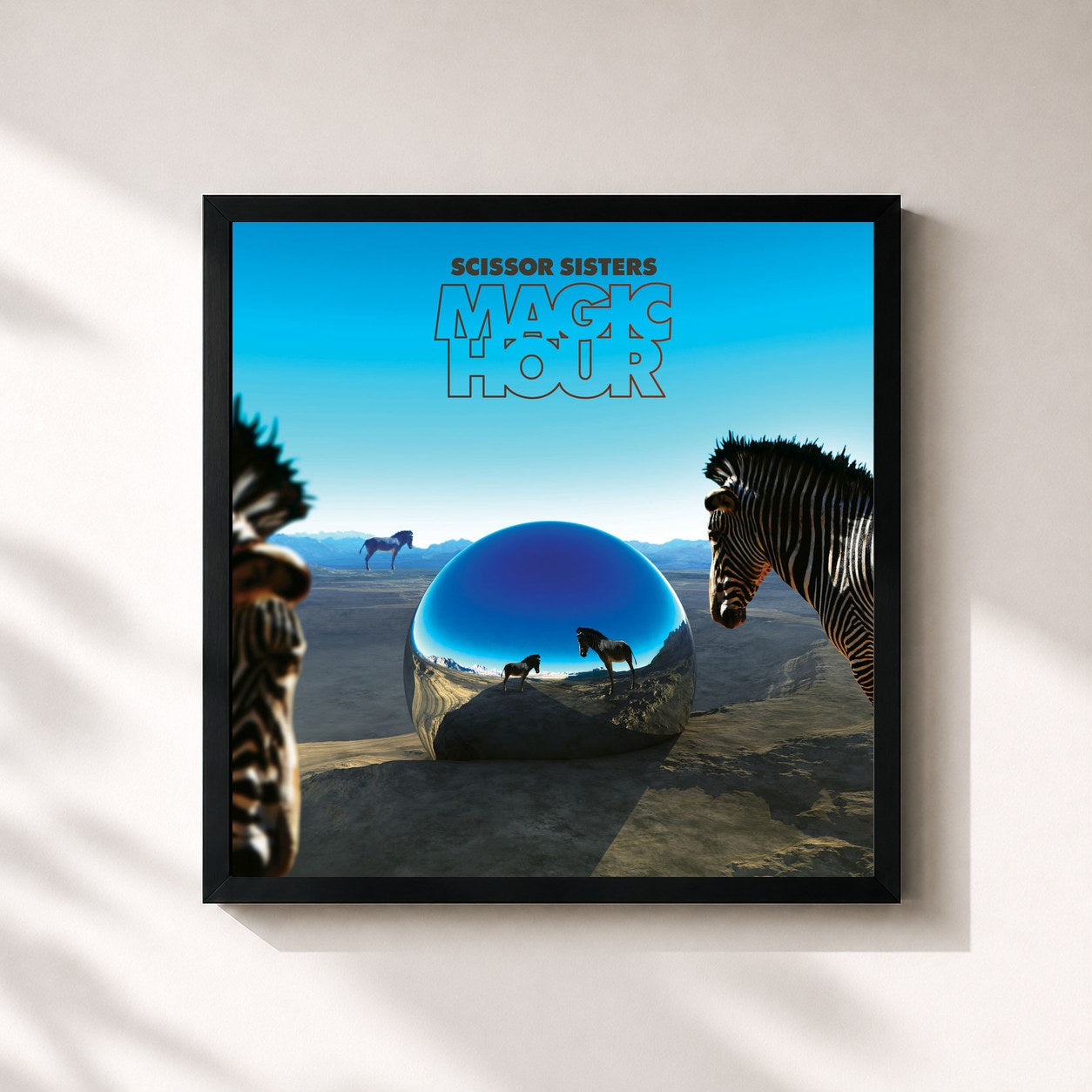 #noir Tableau carré de l'album Magic Hour de Scissor Sisters, cadre noir 32x32 cm