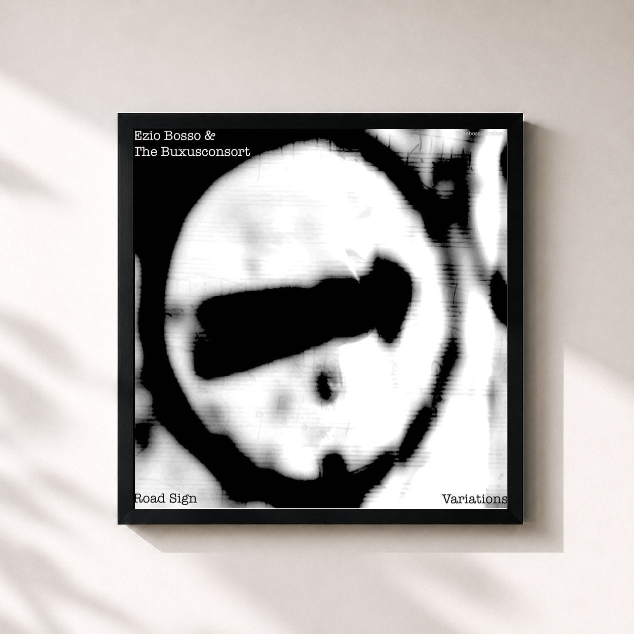 #noir Tableau carré de l'album Road Signs Variations de Ezio Bosso, cadre noir 32x32 cm