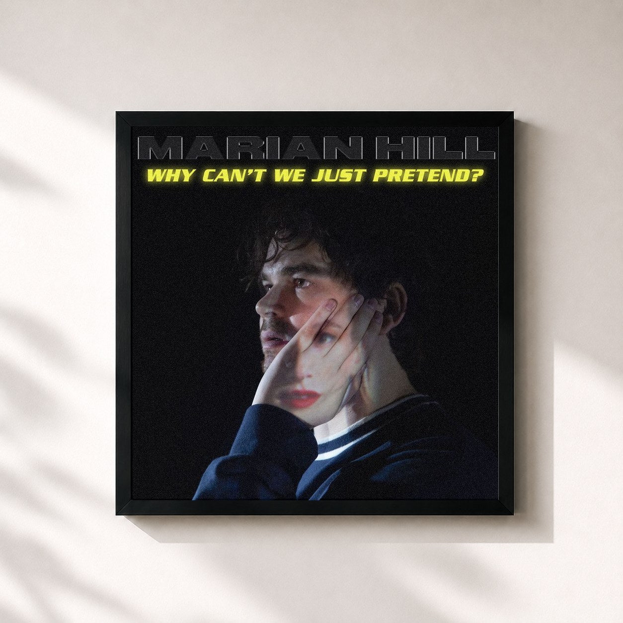 #noir Tableau carré de l'album why can't we just pretend? de Marian Hill, cadre noir 32x32 cm