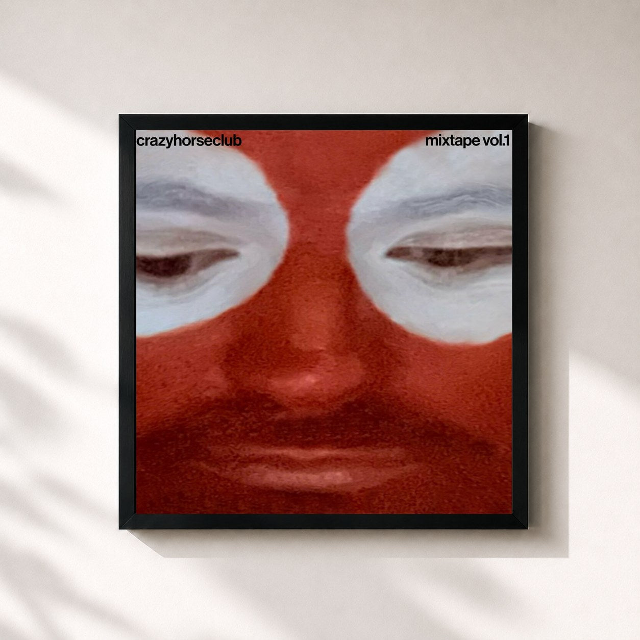 #noir Tableau carré de l'album CRAZY HORSE CLUB MIXTAPE, VOL. 1 de Yung Hurn, cadre noir 32x32 cm