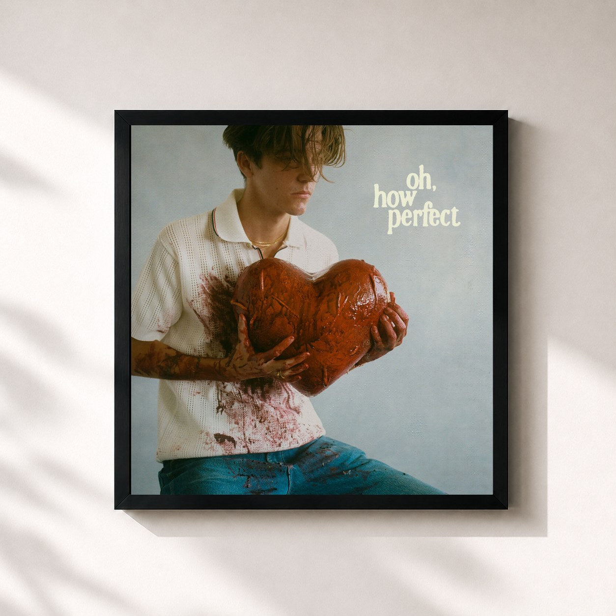 #noir Tableau carré de l'album oh, how perfect de Role Model, cadre noir 32x32 cm