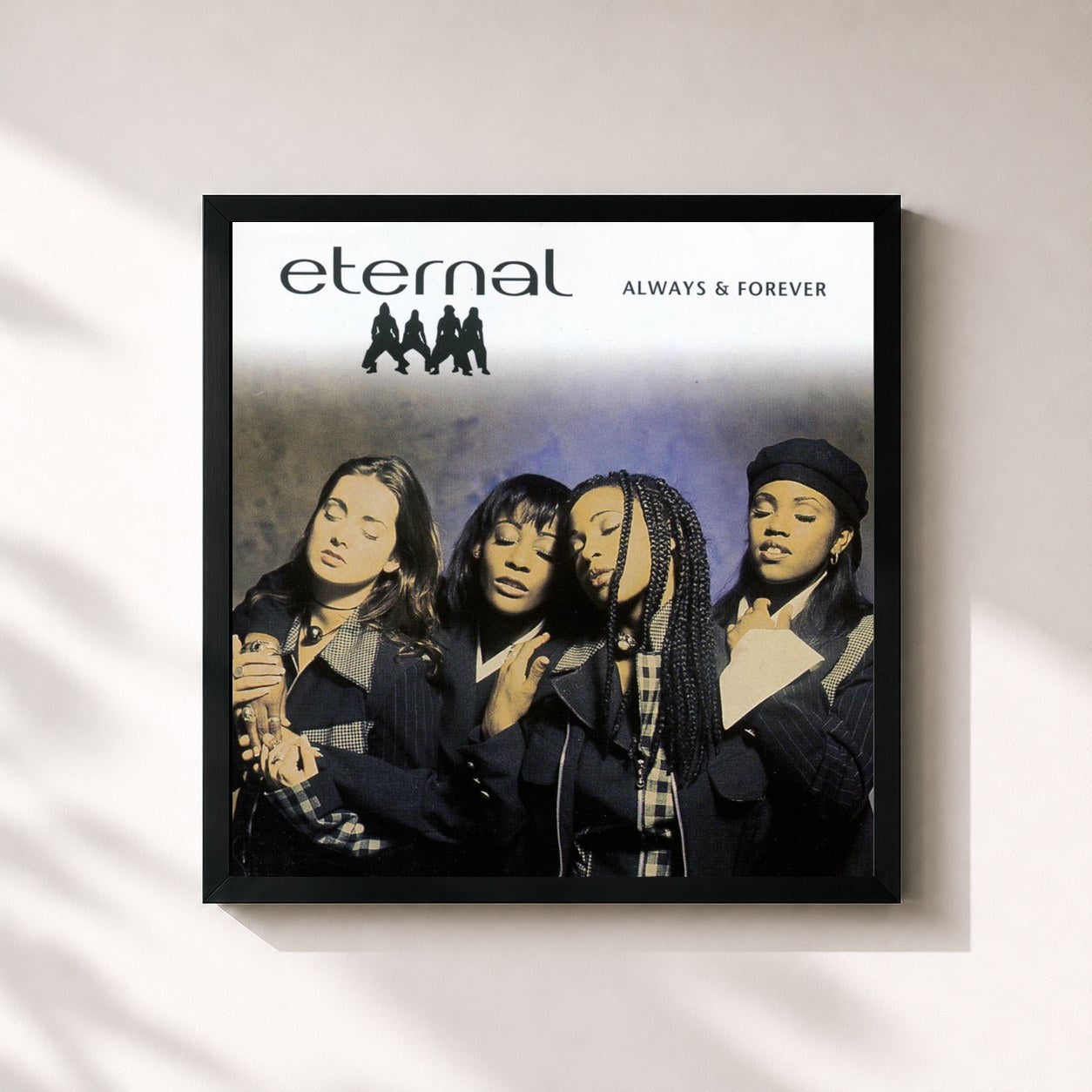 #noir Tableau carré de l'album Always And Forever de Eternal, cadre noir 32x32 cm