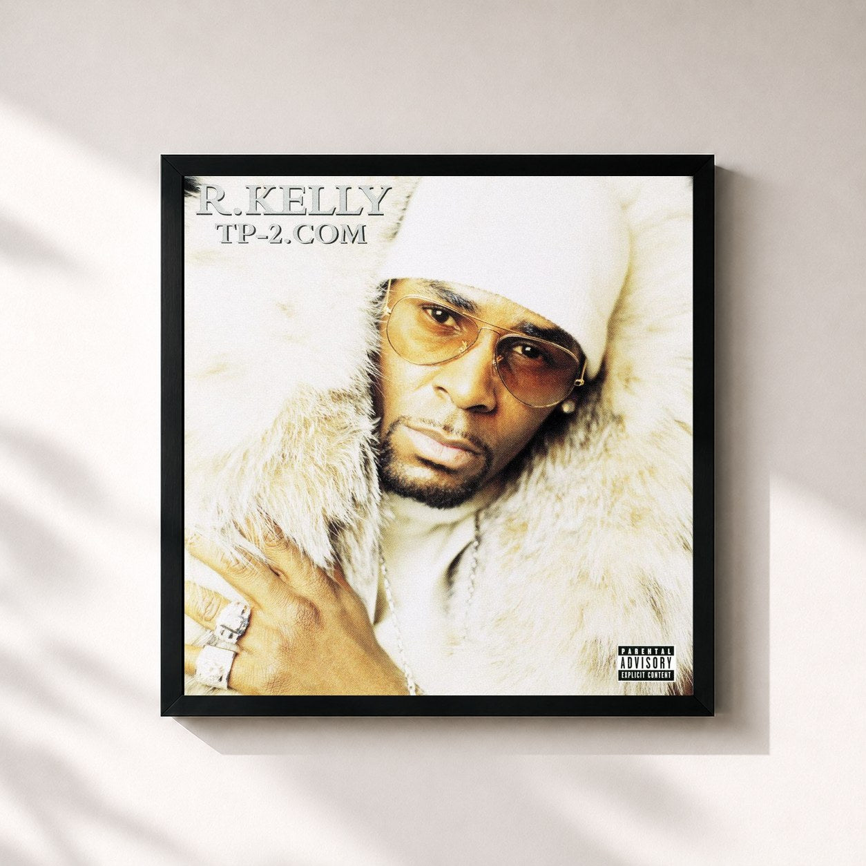 #noir Tableau carré de l'album TP-2.com de R. Kelly, cadre noir 32x32 cm