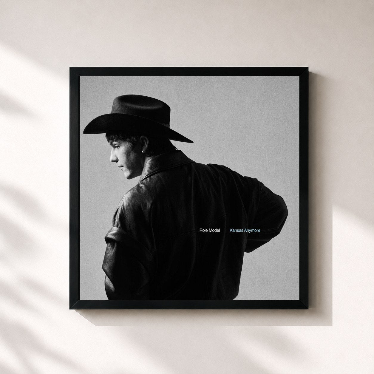 #noir Tableau carré de l'album Kansas Anymore de Role Model, cadre noir 32x32 cm