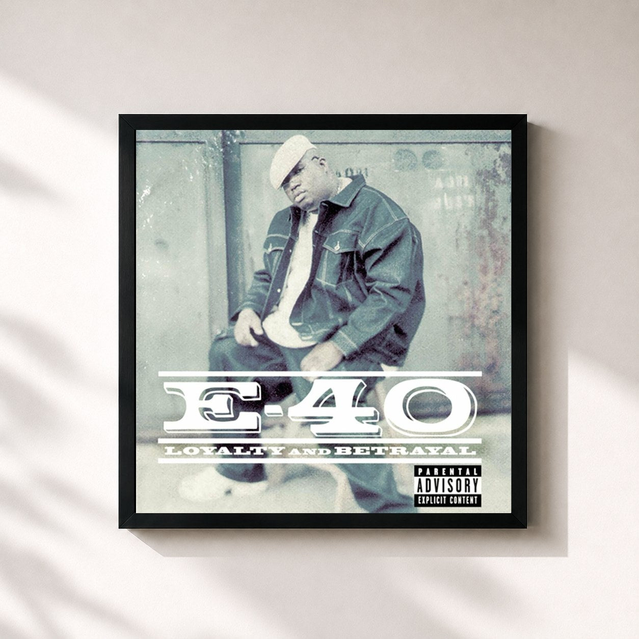 #noir Tableau carré de l'album Loyalty & Betrayal de E-40, cadre noir 32x32 cm