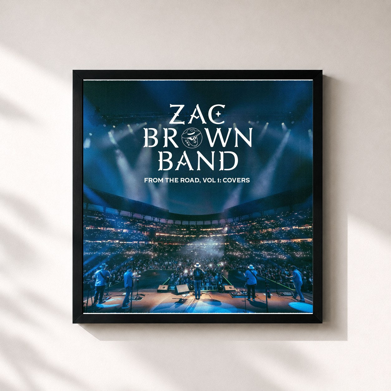 #noir Tableau carré de l'album From The Road, Vol. 1: Covers de Zac Brown Band, cadre noir 32x32 cm