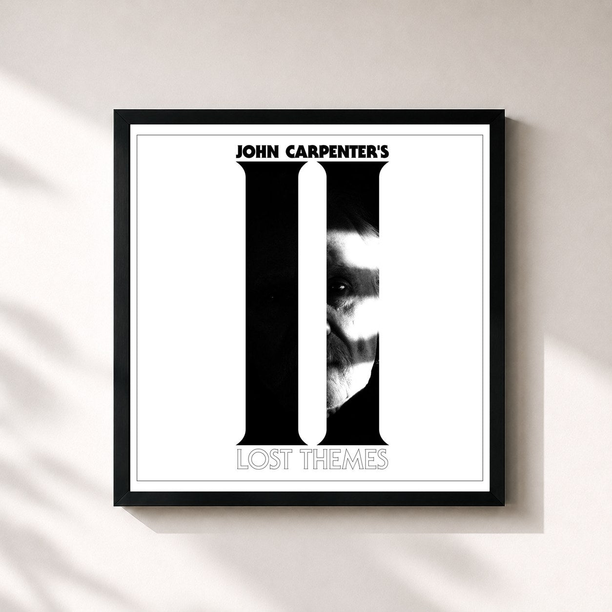 #noir Tableau carré de l'album Lost Themes II de John Carpenter, cadre noir 32x32 cm