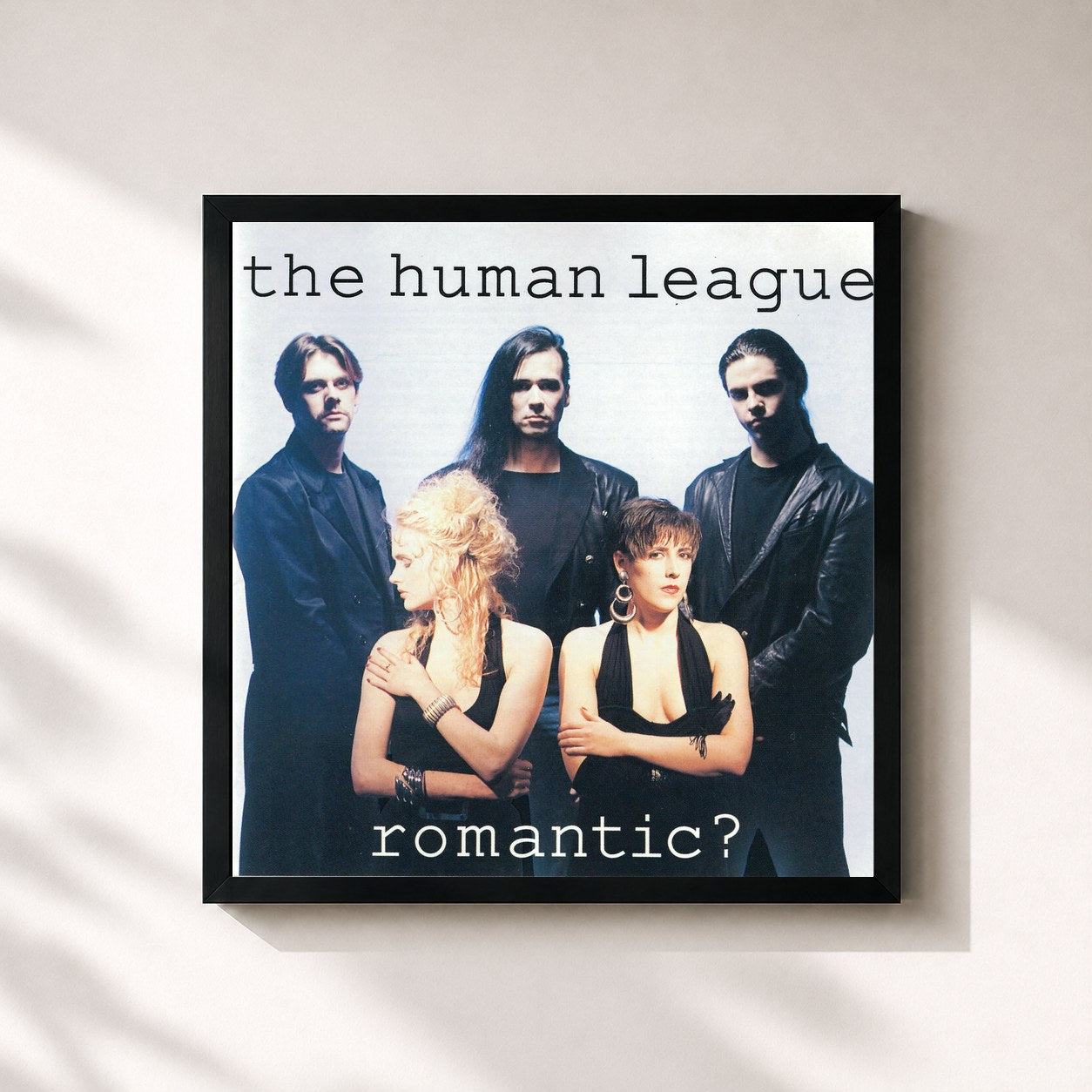 #noir Tableau carré de l'album Romantic? de The Human League, cadre noir 32x32 cm