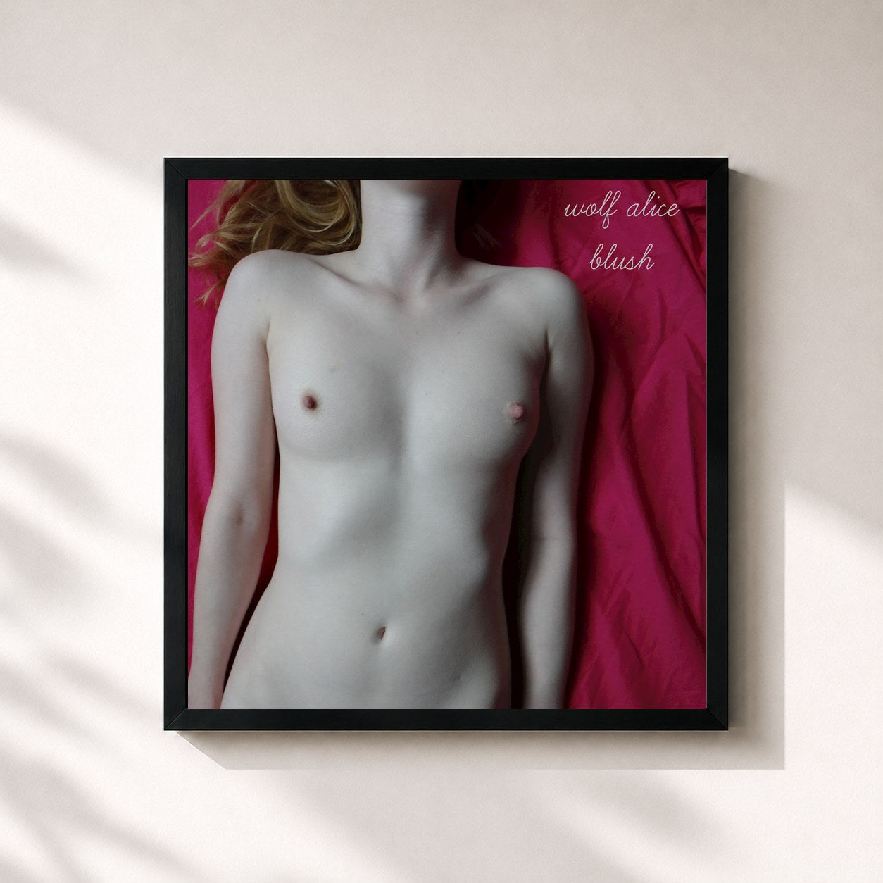 #noir Tableau carré de l'album Blush EP de Wolf Alice, cadre noir 32x32 cm