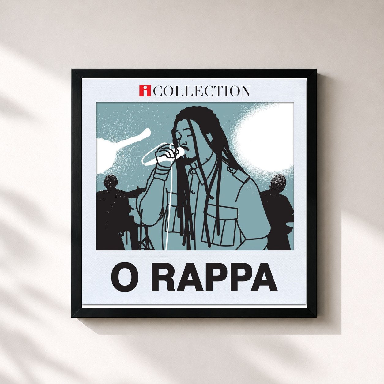#noir Tableau carré de l'album iCollection de O Rappa, cadre noir 32x32 cm