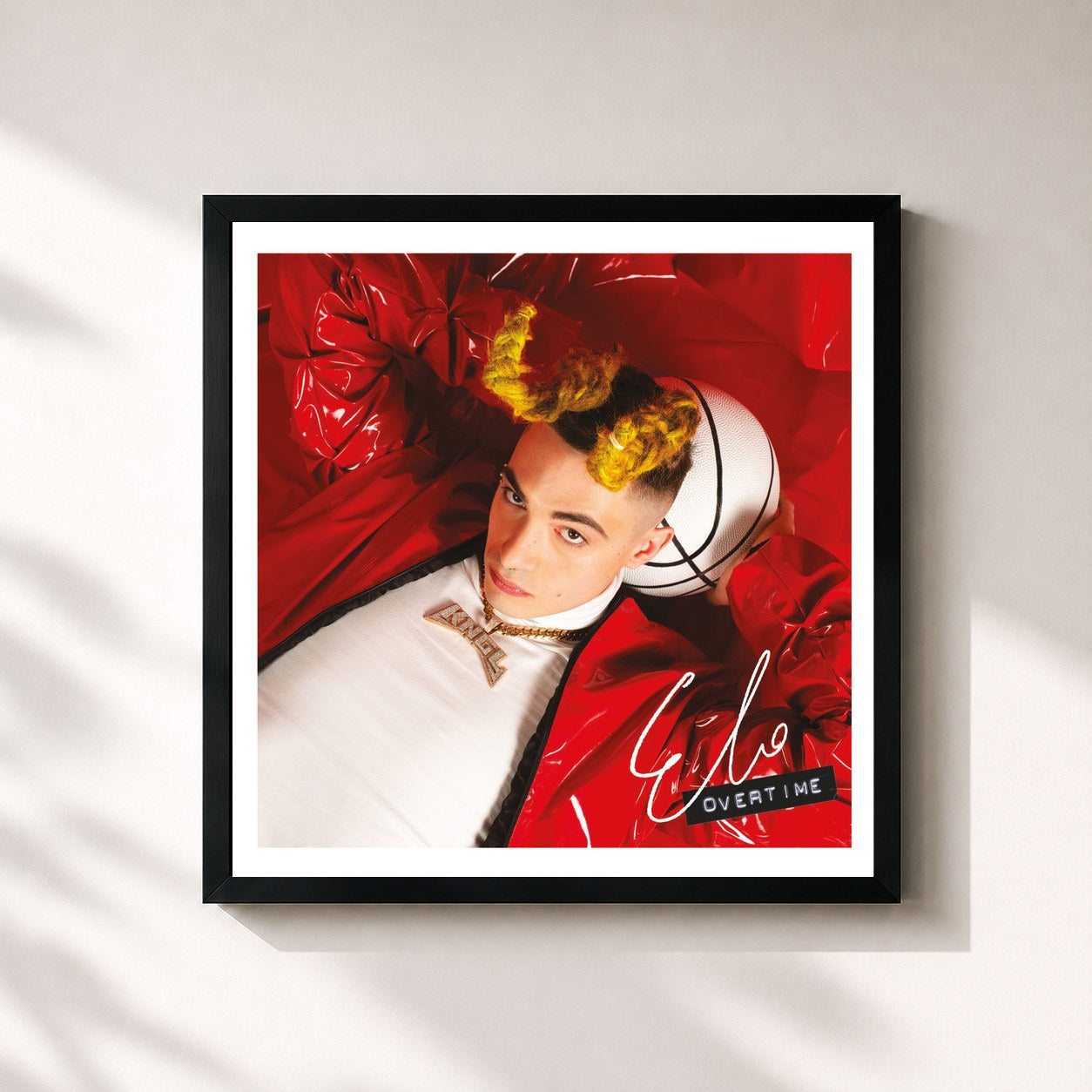 #noir Tableau carré de l'album ELO OVERTIME de DrefGold, cadre noir 32x32 cm