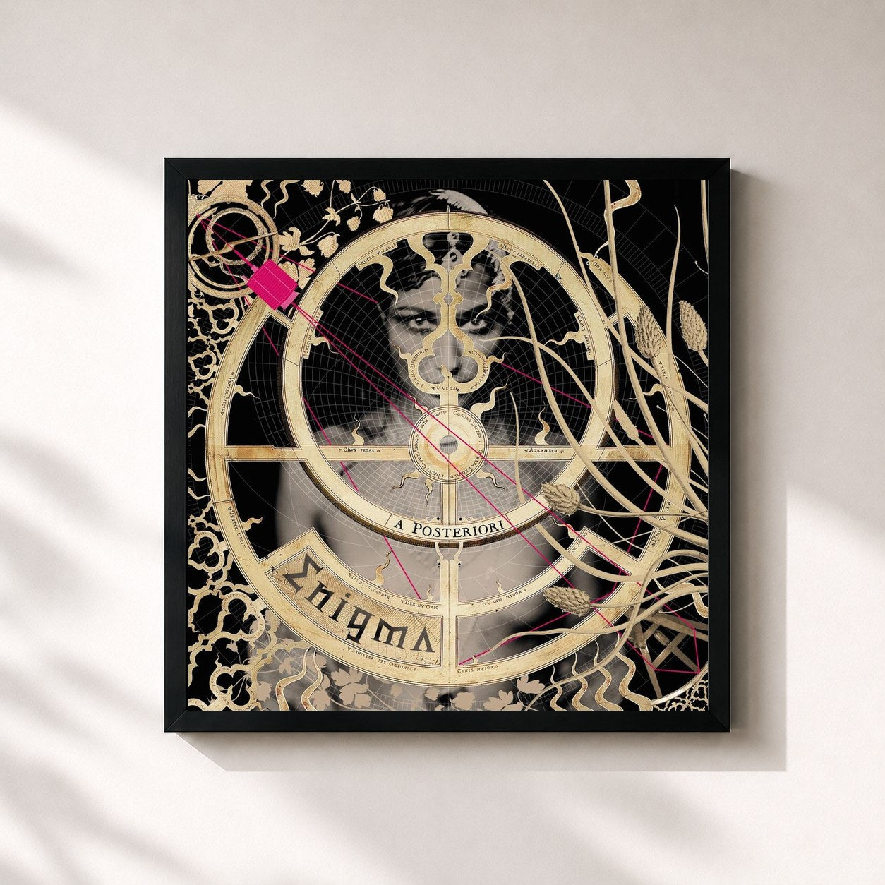 #noir Tableau carré de l'album A Posteriori de Enigma, cadre noir 32x32 cm