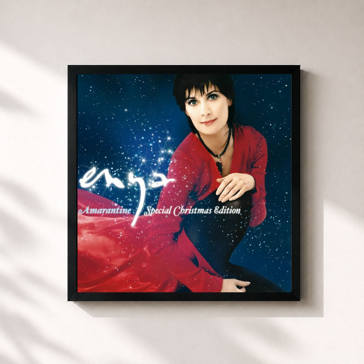 #noir Tableau carré de l'album Amarantine (Christmas Edition) de Enya, cadre noir 32x32 cm