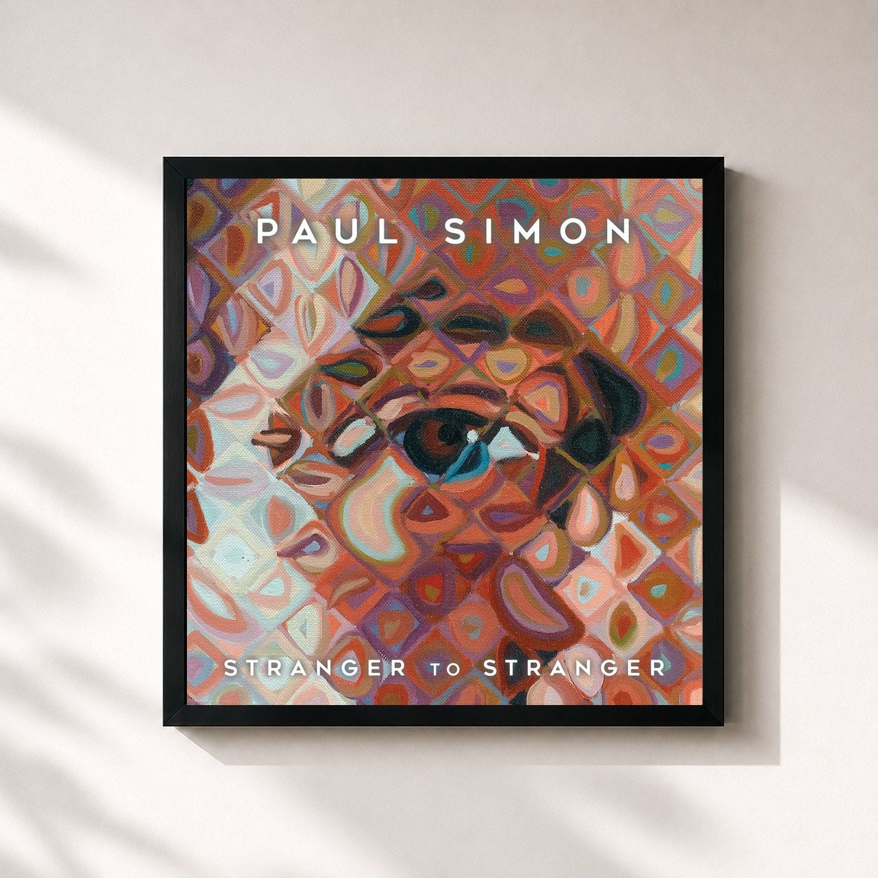 #noir Tableau carré de l'album Stranger To Stranger de Paul Simon, cadre noir 32x32 cm
