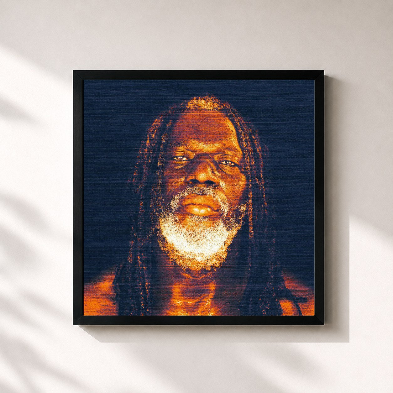 #noir Tableau carré de l'album Braquage de pouvoir (Inédits) de Tiken Jah Fakoly, cadre noir 32x32 cm