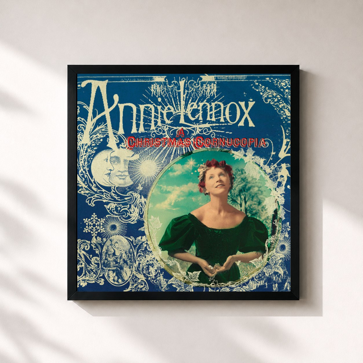 #noir Tableau carré de l'album A Christmas Cornucopia de Annie Lennox, cadre noir 32x32 cm