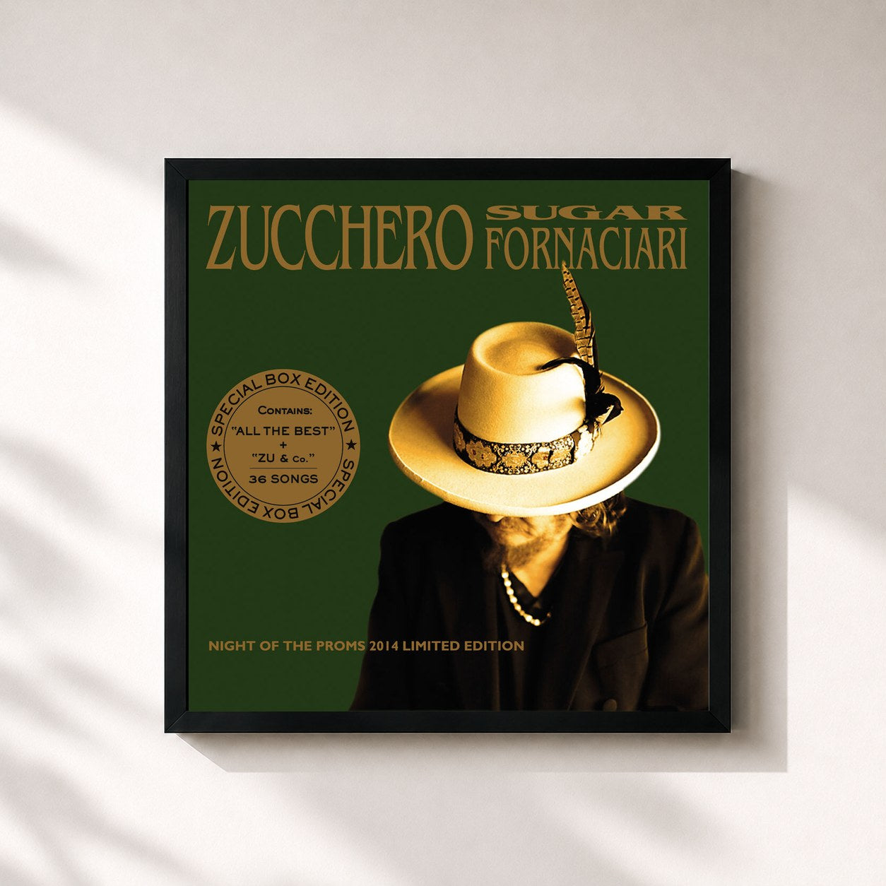 #noir Tableau carré de l'album Zu & Co. de Zucchero, cadre noir 32x32 cm