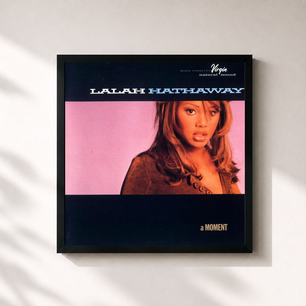 #noir Tableau carré de l'album A Moment de Lalah Hathaway, cadre noir 32x32 cm