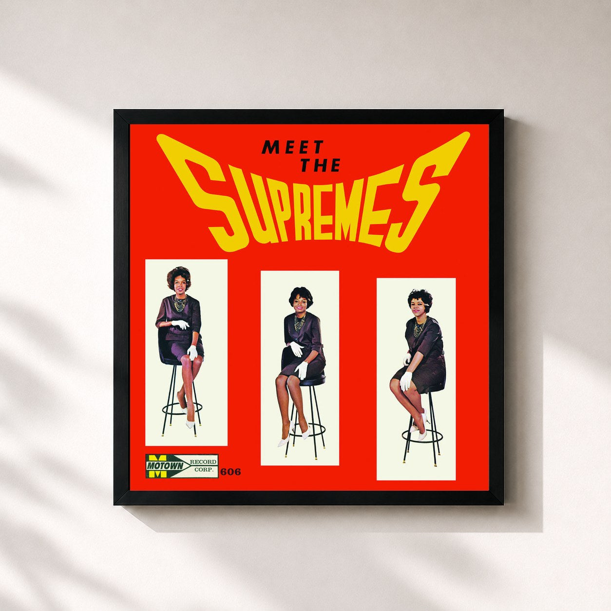 #noir Tableau carré de l'album Meet The Supremes - Expanded Edition de The Supremes, cadre noir 32x32 cm
