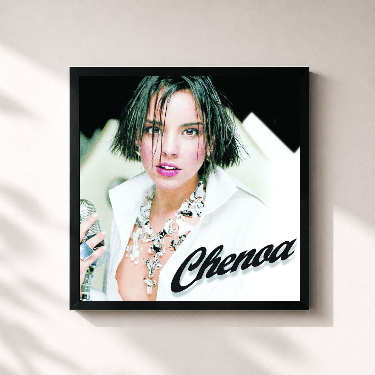 #noir Tableau carré de l'album Chenoa de Chenoa, cadre noir 32x32 cm