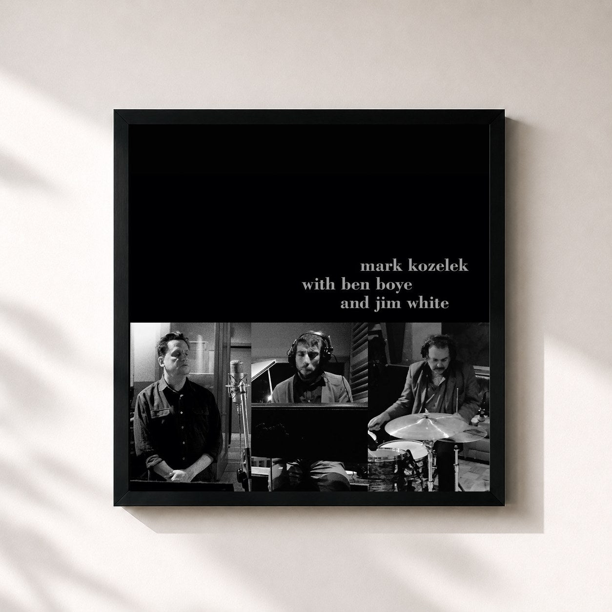#noir Tableau carré de l'album mark kozelek with ben boye and jim white de Mark Kozelek, cadre noir 32x32 cm