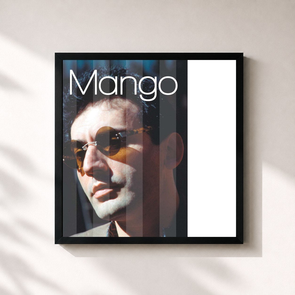 #noir Tableau carré de l'album Mango: Solo Grandi Successi de Mango, cadre noir 32x32 cm