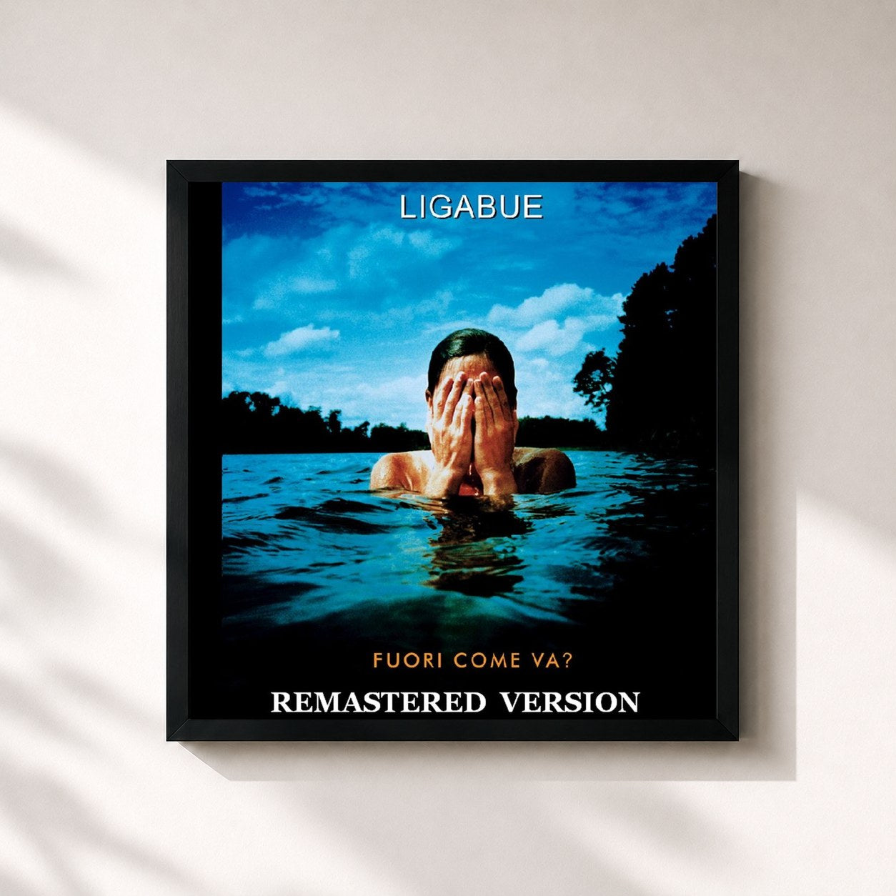 #noir Tableau carré de l'album Fuori come va? [Remastered Version] de Ligabue, cadre noir 32x32 cm