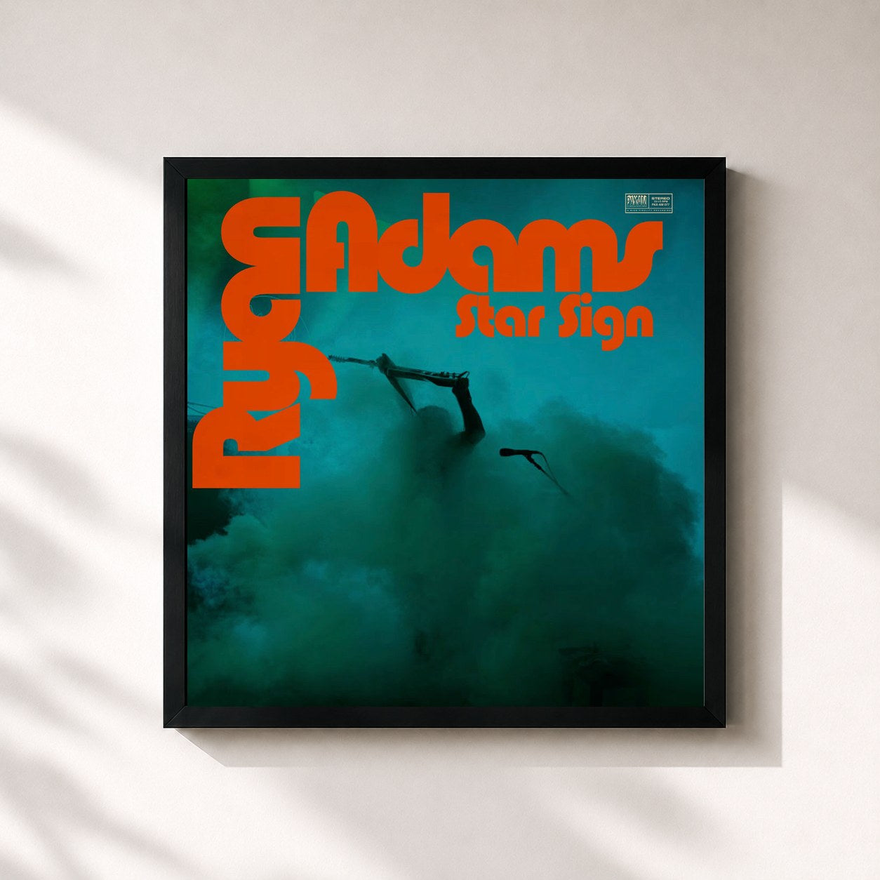 #noir Tableau carré de l'album Star Sign de Ryan Adams, cadre noir 32x32 cm