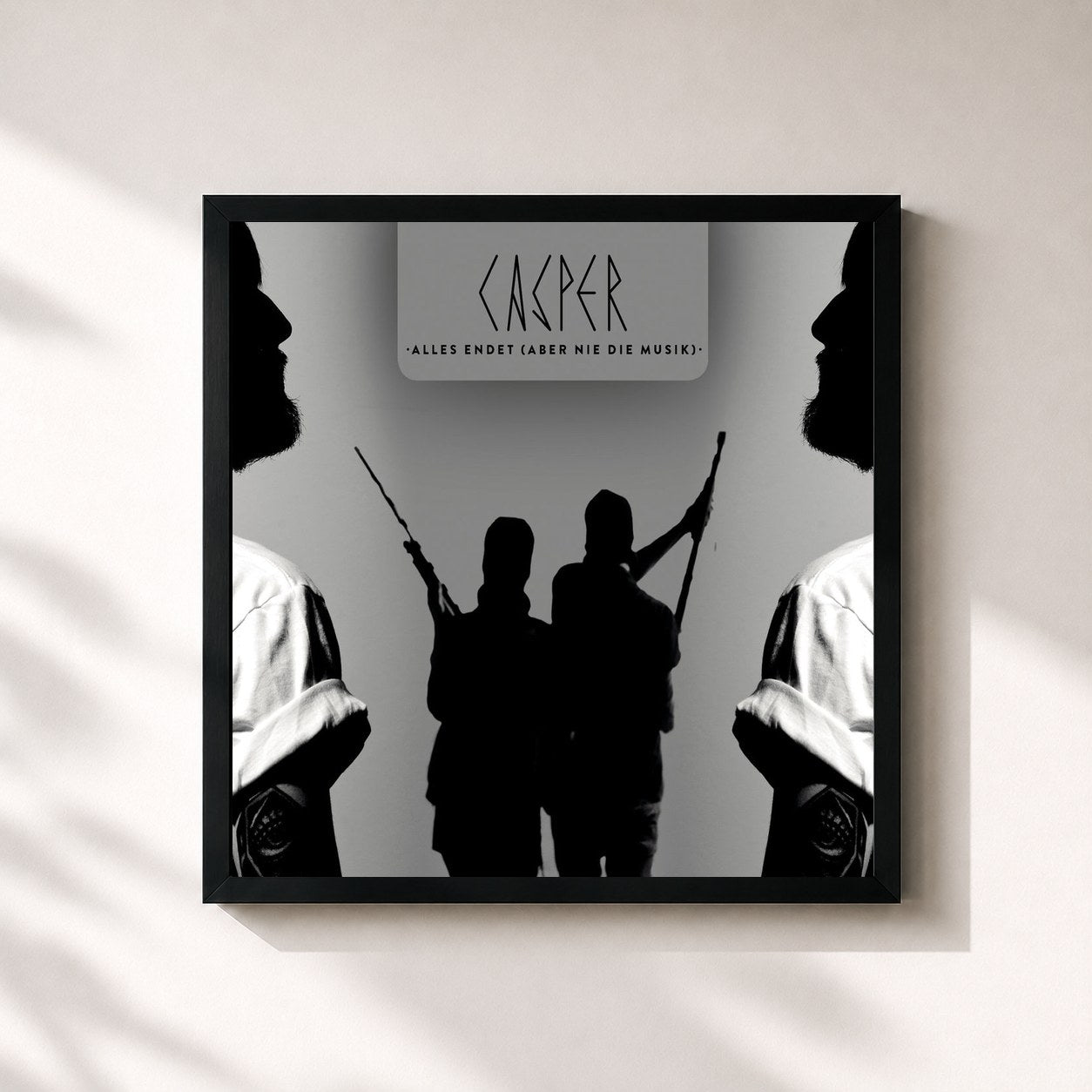 #noir Tableau carré de l'album Alles endet (aber nie die Musik) de Casper, cadre noir 32x32 cm