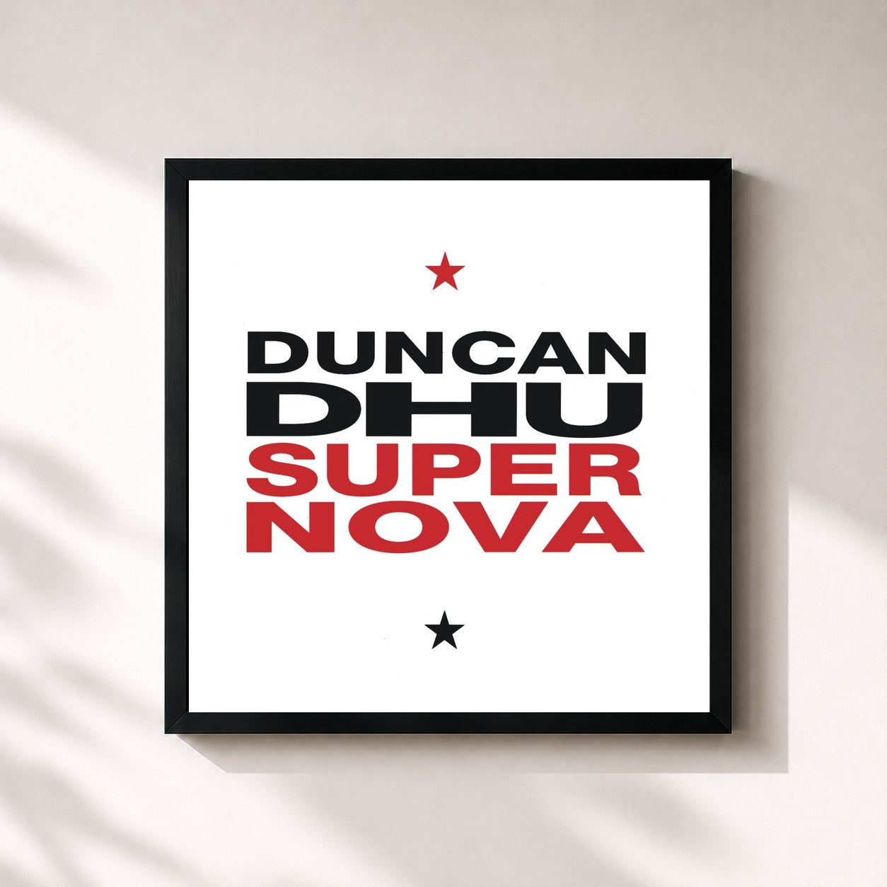 #noir Tableau carré de l'album Supernova de Duncan Dhu, cadre noir 32x32 cm