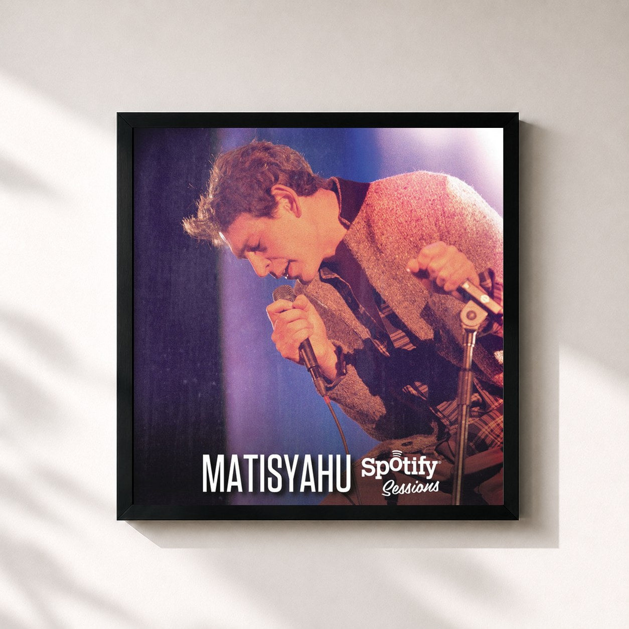 #noir Tableau carré de l'album Spotify Sessions de Matisyahu, cadre noir 32x32 cm
