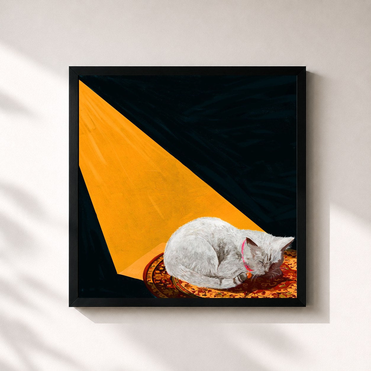 #noir Tableau carré de l'album Permanent Pleasure de Joywave, cadre noir 32x32 cm