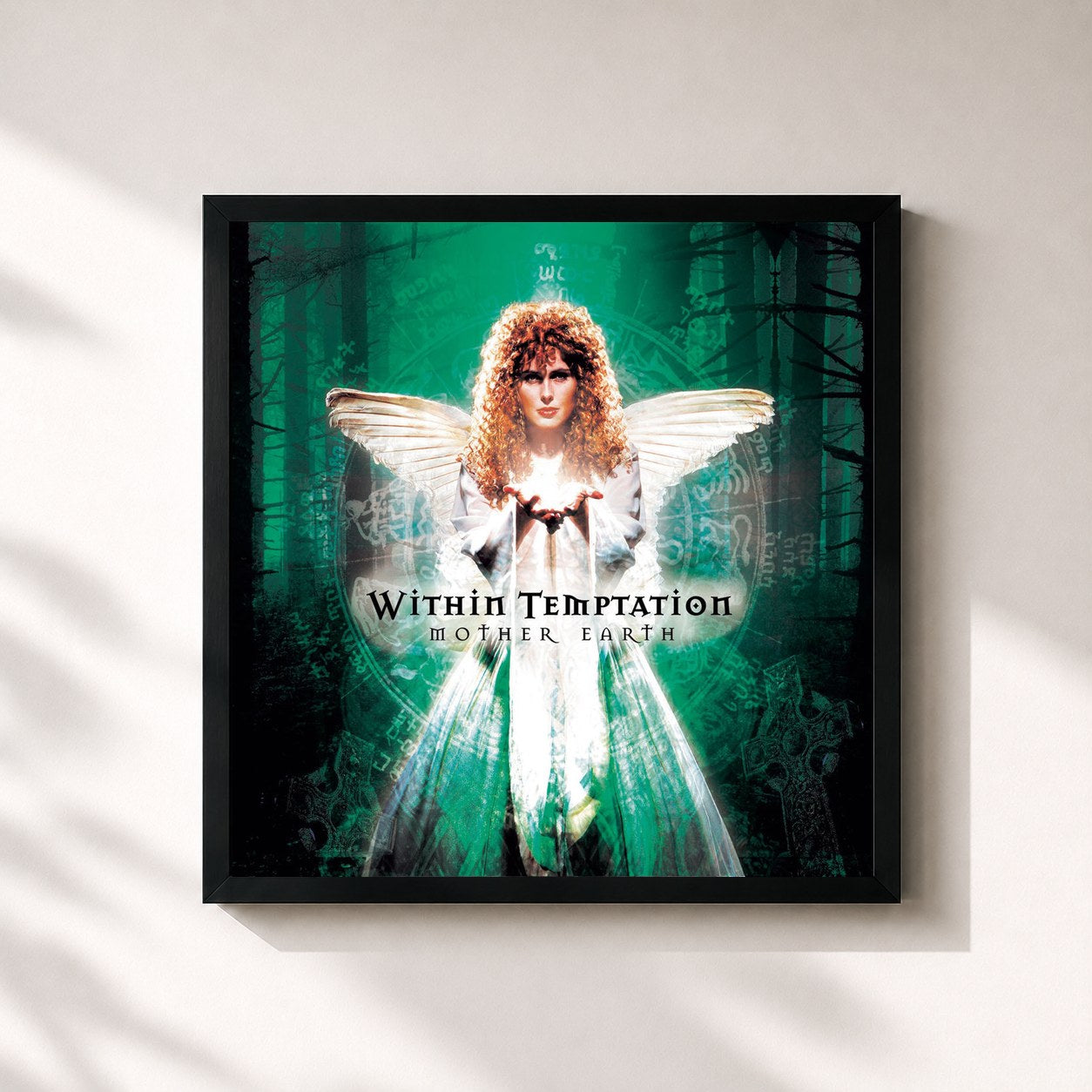 #noir Tableau carré de l'album Mother Earth de Within Temptation, cadre noir 32x32 cm