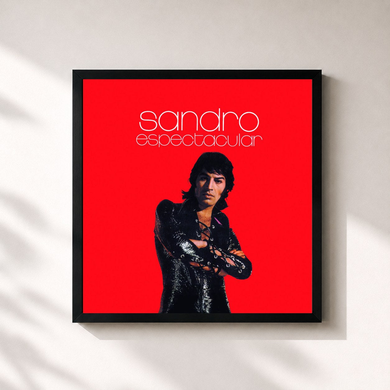 #noir Tableau carré de l'album Espectacular de Sandro, cadre noir 32x32 cm