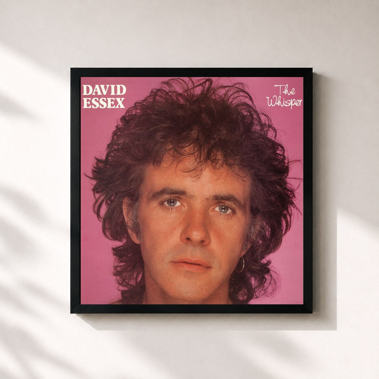 #noir Tableau carré de l'album The Whisper de David Essex, cadre noir 32x32 cm