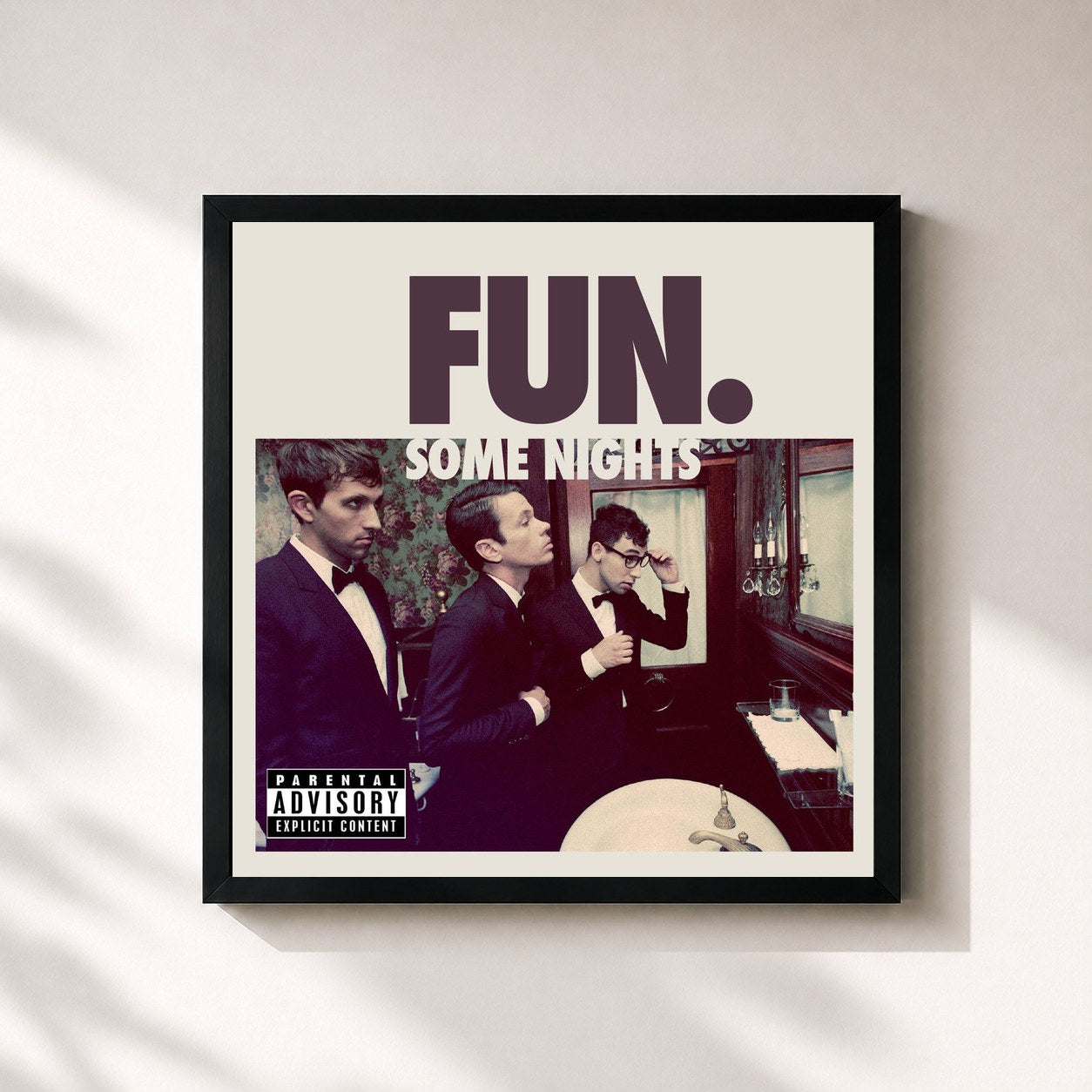 #noir Tableau carré de l'album Some Nights (Deluxe) de fun., cadre noir 32x32 cm