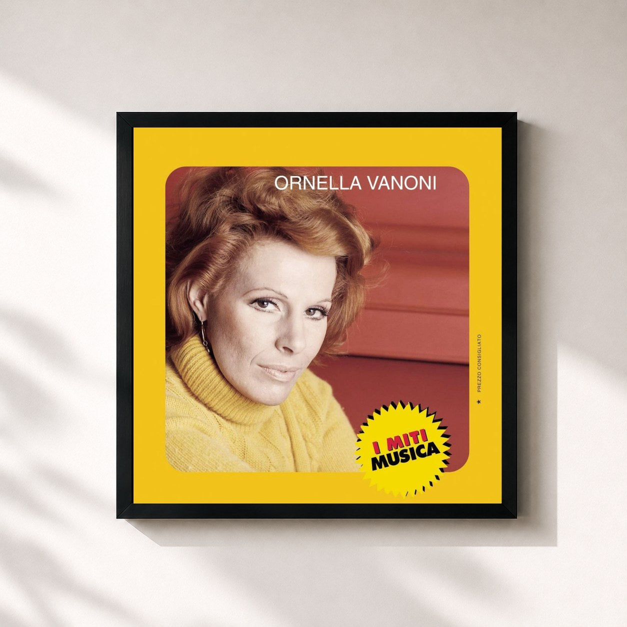 #noir Tableau carré de l'album Ornella Vanoni - I Miti de Ornella Vanoni, cadre noir 32x32 cm