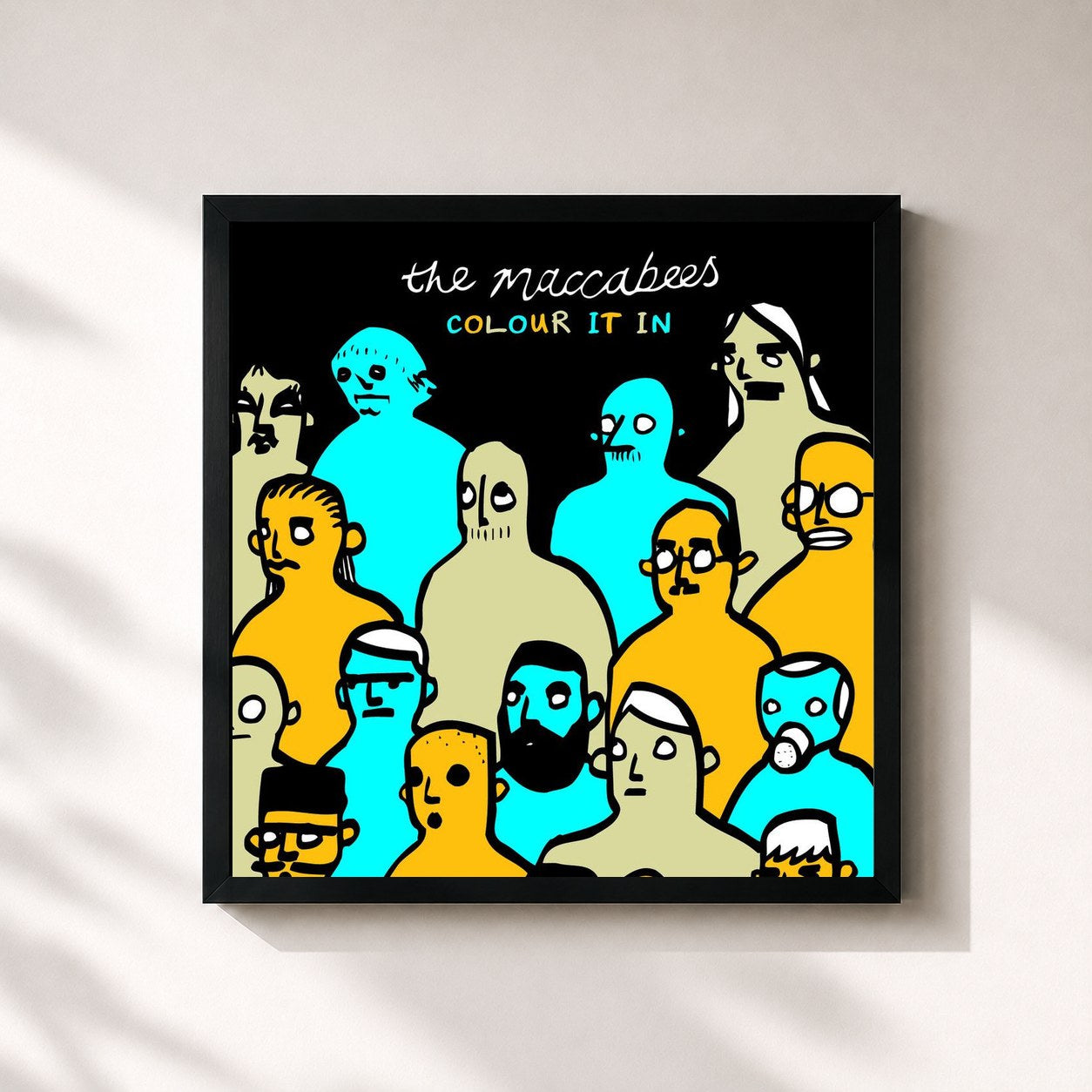 #noir Tableau carré de l'album Colour It In de The Maccabees, cadre noir 32x32 cm